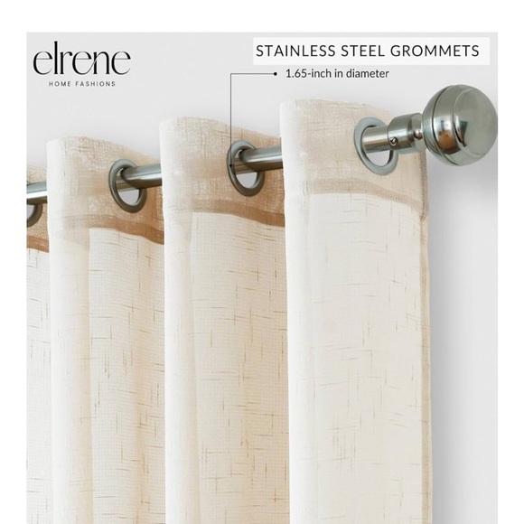 Elrene Home Fashions Carmen Sheer Extra-Wide Top Curtain Panels 114"W x 95"L NEW - Picture 10 of 15